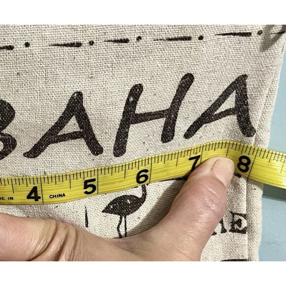 Bahamas Ivory Brown Canvas Crossbody Bag Zip Up W Outside Pocket - Picture 10 of 11